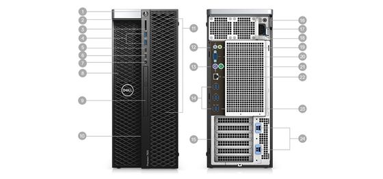418mmx176mmx518mm Dell Präzision 5820 Tower WorkStation Xeon W-2255/16G/2TB/T400 T5820